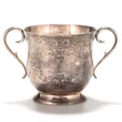 A VICTORIAN SILVER TWO-HANDLED CUP
