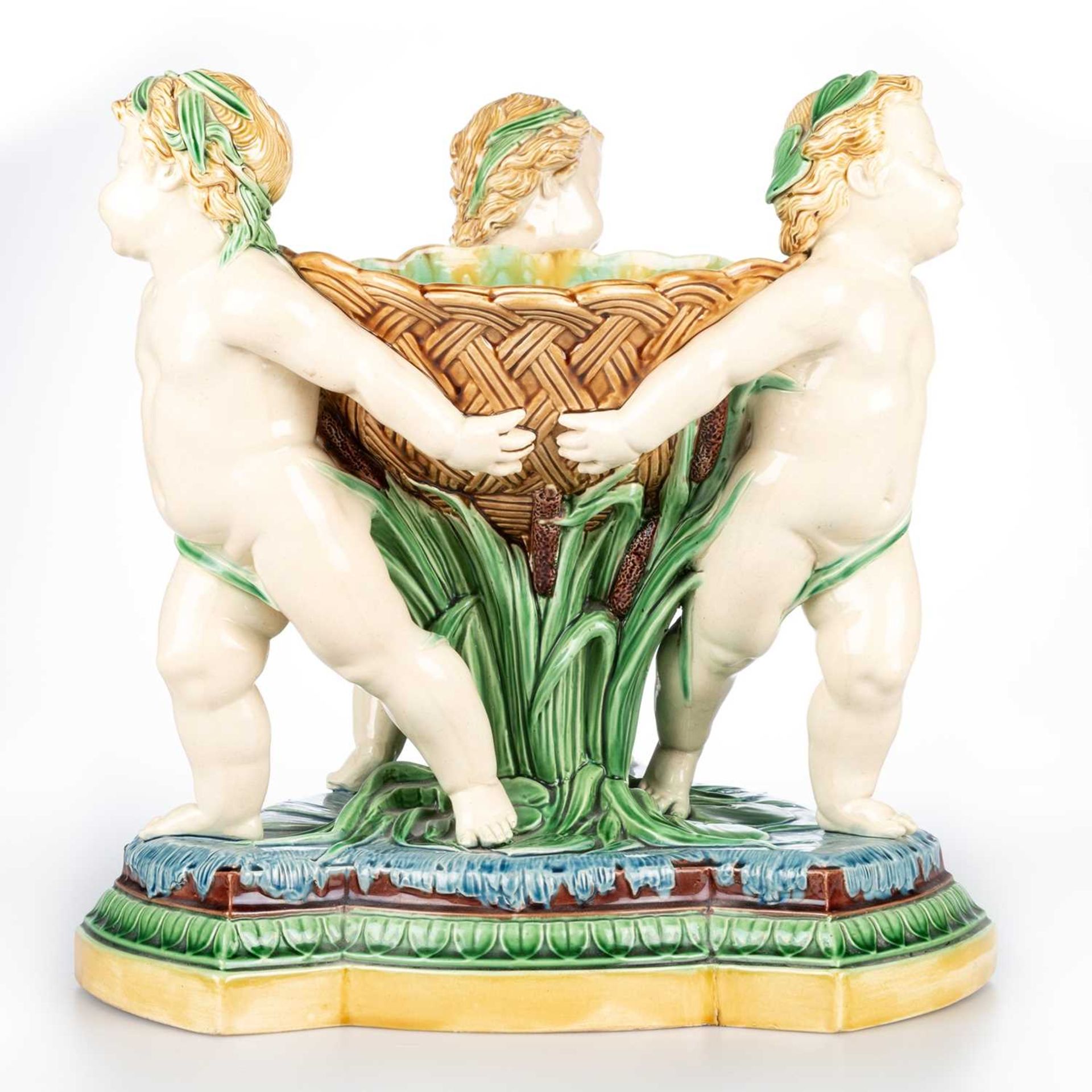 A LARGE MINTON MAJOLICA FIGURAL CENTREPIECE, 1863 - Image 3 of 4