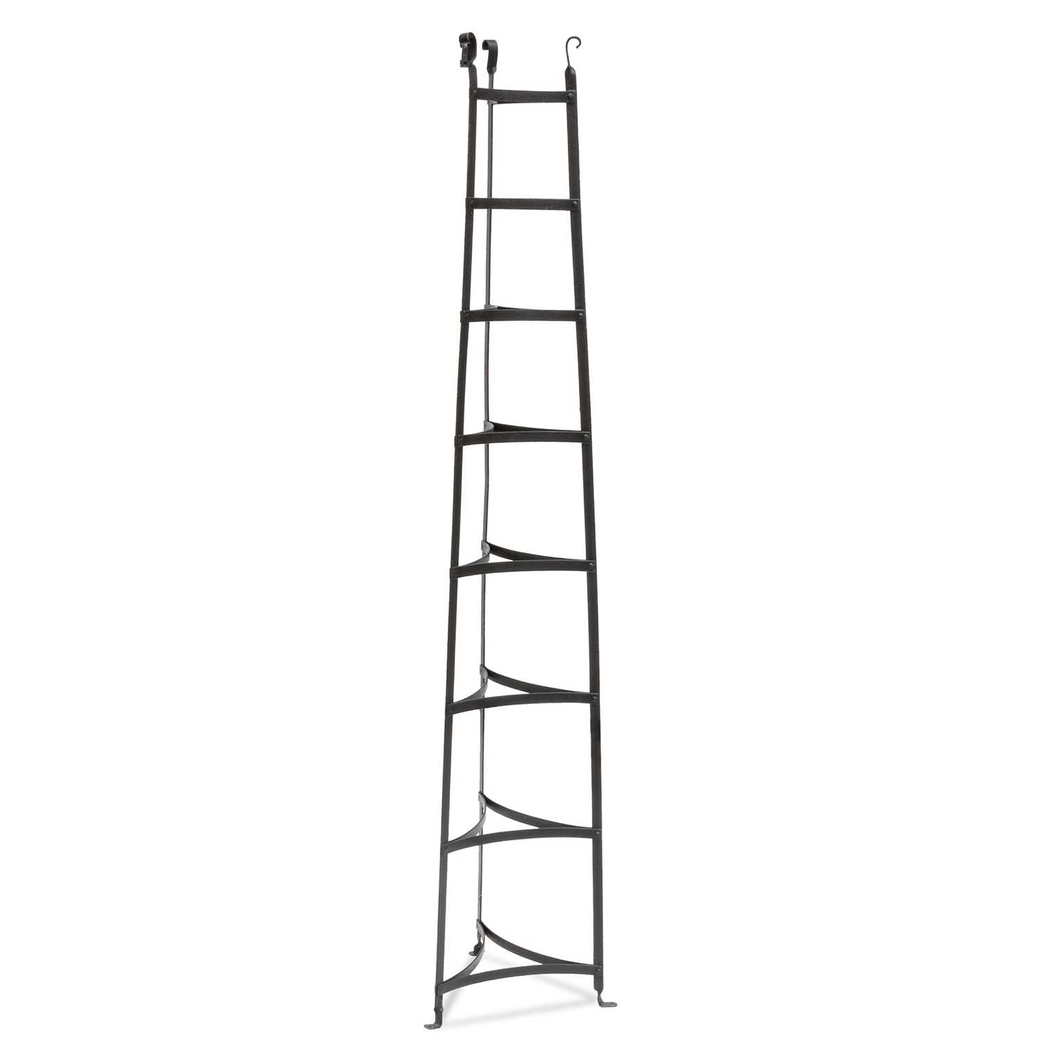 A WROUGHT-IRON EIGHT-TIER GRADUATED PAN-STAND