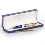 A WATERMAN EDSON SAPPHIRE BLUE BALLPOINT PEN