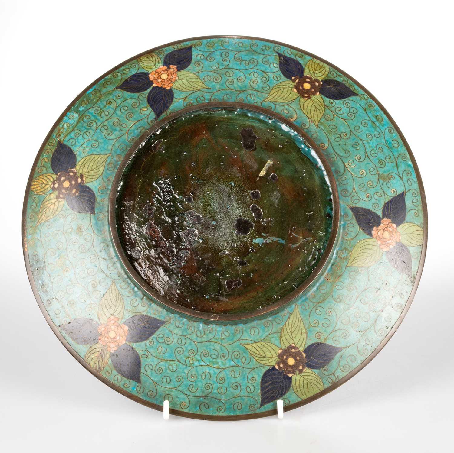 A JAPANESE CLOISONNE DISH AND A JAPANESE INLAID BRONZE VASE - Image 5 of 5