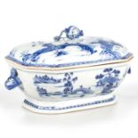 A CHINESE BLUE AND WHITE PORCELAIN TUREEN AND COVER, QIANLONG, CIRCA 1760