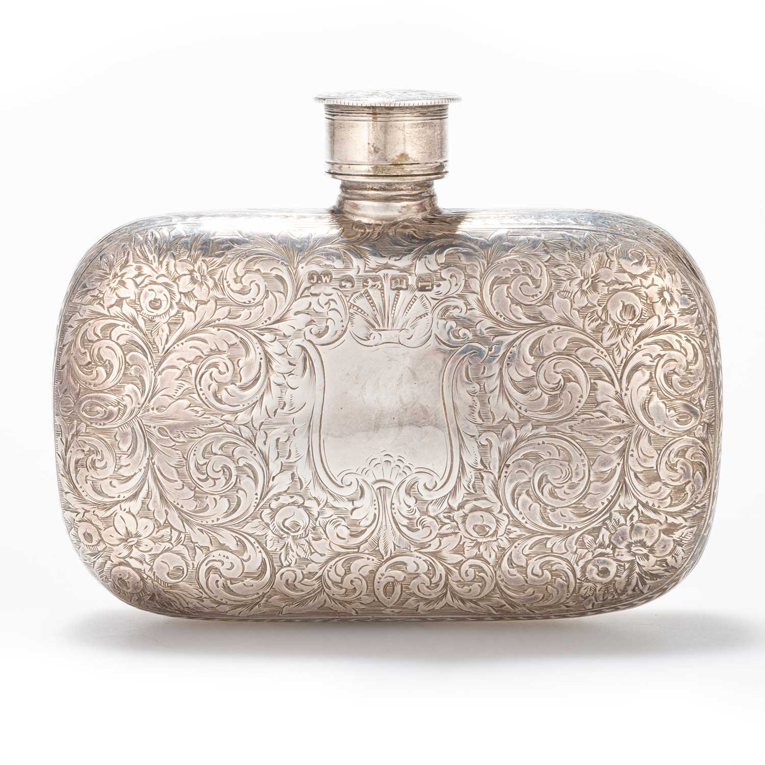 A VICTORIAN SILVER HIP FLASK