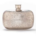 A VICTORIAN SILVER HIP FLASK