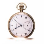 A 9CT GOLD VERTEX HALF HUNTER POCKET WATCH