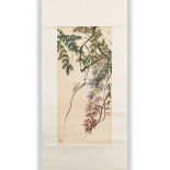 QI BAISHI (1864-1957), WISTERIA AND GRASSHOPPER