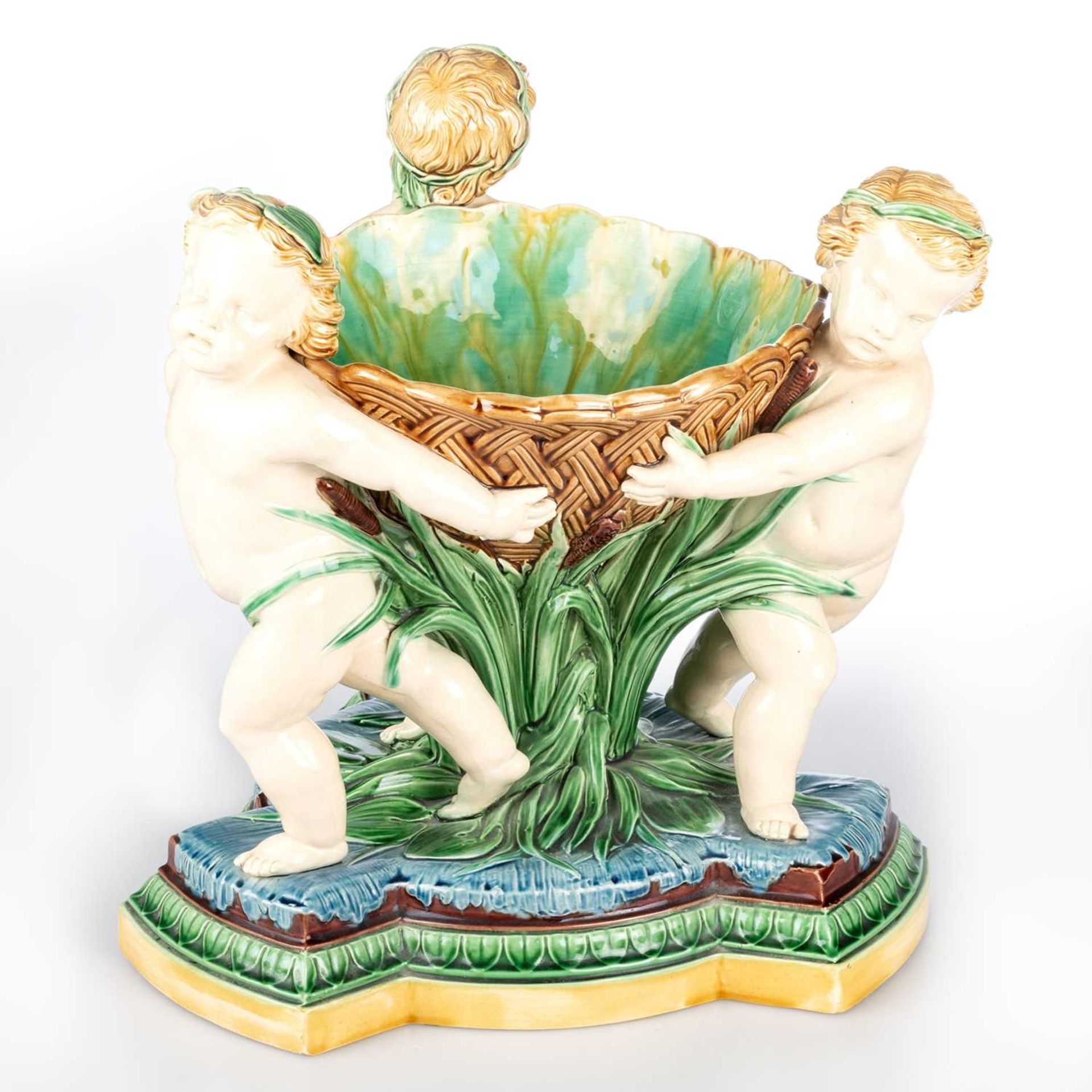 A LARGE MINTON MAJOLICA FIGURAL CENTREPIECE, 1863 - Image 2 of 4