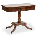 A REGENCY MAHOGANY FOLDOVER CARD TABLE