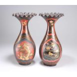 A PAIR OF JAPANESE CLOBBERED VASES, CIRCA 1900