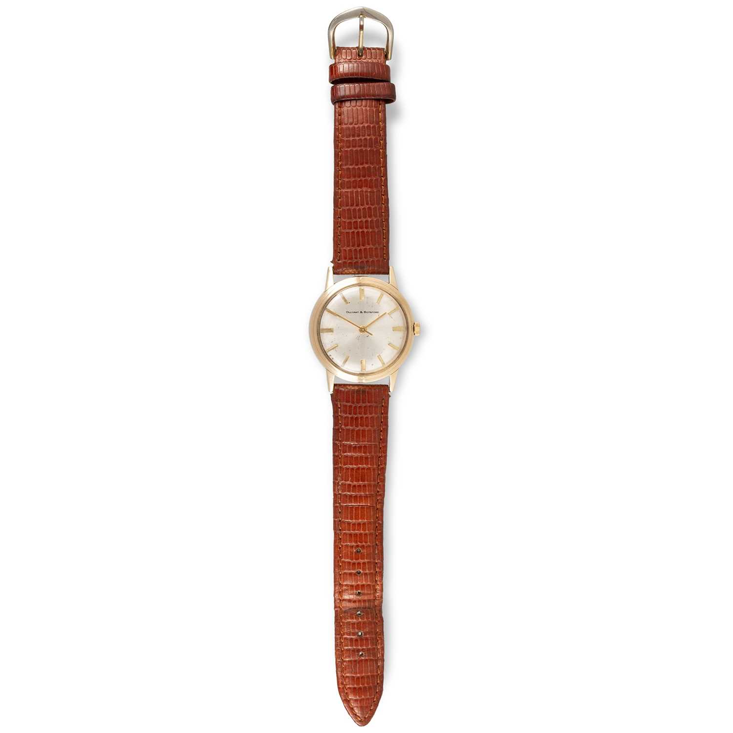 A GENTS 9CT GOLD OLIVANT & BOTSFORD STRAP WATCH - Image 2 of 2