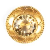 A LARGE VICTORIAN CITRINE BROOCH