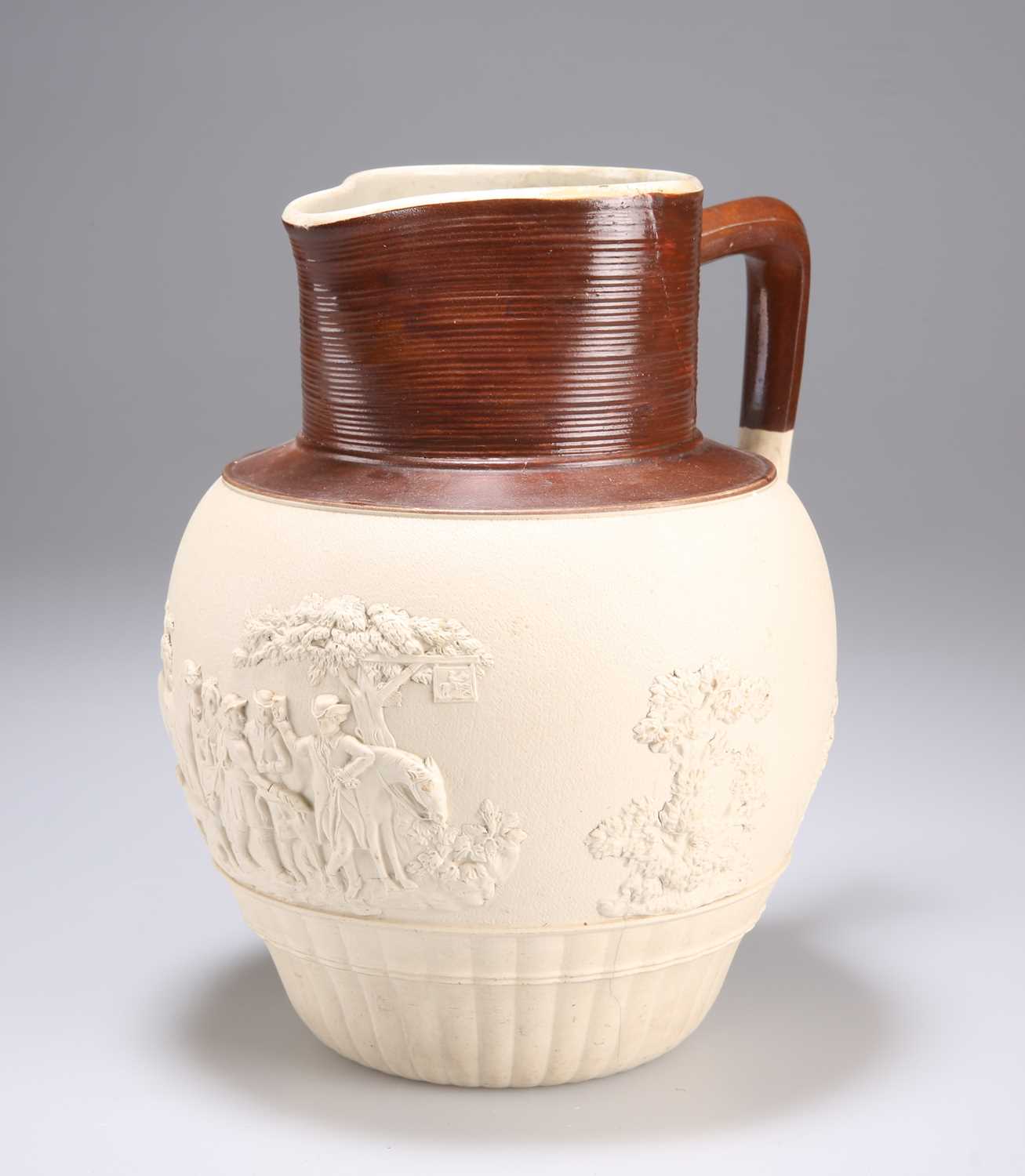 A DRY-BODIED STONEWARE JUG, BY TURNER
