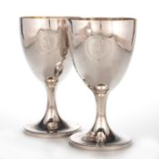 A GEORGE III SILVER GOBLETS