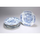 SIX CHINESE BLUE AND WHITE PLATES, 18TH/19TH CENTURY