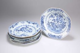 SIX CHINESE BLUE AND WHITE PLATES, 18TH/19TH CENTURY