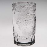 A STOURBRIDGE 'ROCK CRYSTAL' GLASS BEAKER, 19TH CENTURY