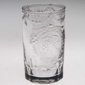 A STOURBRIDGE 'ROCK CRYSTAL' GLASS BEAKER, 19TH CENTURY