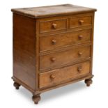 A 19TH CENTURY SCUMBLED PINE CHEST OF DRAWERS