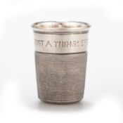 A GEORGE VI SILVER THIMBLE CUP
