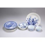 A COLLECTION OF 18TH CENTURY AND LATER BLUE AND WHITE PORCELAIN