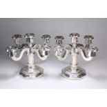 A PAIR OF CONTINENTAL SILVER CANDELABRA, 20TH CENTURY