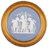 A 19TH CENTURY BLUE JASPER PORCELAIN PLAQUE