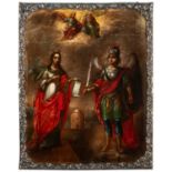 ICON - ST BARBARA AND THE ARCHANGEL MICHEAL