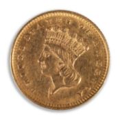 AN 1857 GOLD DOLLAR