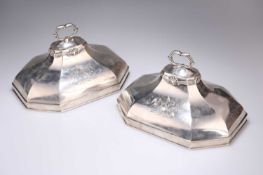 IRISH INTEREST: A FINE PAIR OF GEORGE III SILVER DISH COVERS