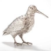 A CONTINENTAL CAST SILVER MODEL OF A SNIPE