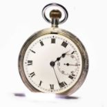 A SILVER HALF HUNTER POCKET WATCH