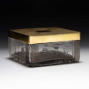 A GEORGE VI SILVER-GILT TOPPED AND CUT-GLASS BOX