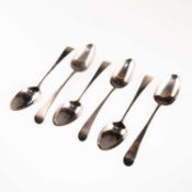 A COLLECTION OF GEORGE III SILVER TABLESPOONS