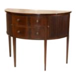 A GEORGE III STYLE MAHOGANY COMMODE, LATE 19TH CENTURY