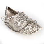 AN EDWARDIAN SILVER WALL POCKET