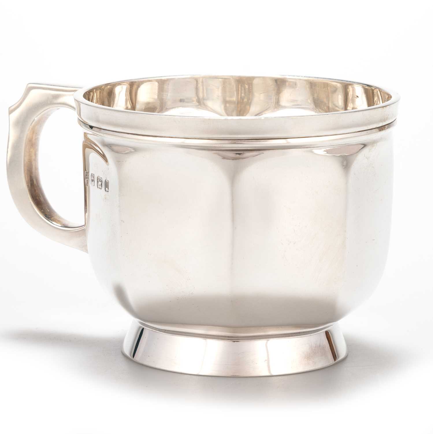 A GEORGE V SILVER CHRISTENING MUG