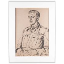 20TH CENTURY BRITISH SCHOOL PORTRAIT OF AN RAF OFFICER