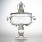 A TWO-HANDLED GLASS "THE KING EDWARD CUP"