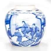 A LARGE CHINESE BLUE AND WHITE JAR