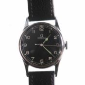 A GENTS OMEGA MILITARY STRAP WATCH