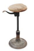 A CAST IRON DENTIST'S STOOL, LATE 19TH/EARLY 20TH CENTURY