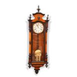 A 19TH CENTURY DOUBLE-WEIGHT VIENNA WALL CLOCK, CIRCA 1870