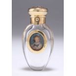 A FINE GOLD-MOUNTED ROCK CRYSTAL SCENT BOTTLE, CIRCA 1850