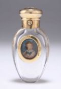 A FINE GOLD-MOUNTED ROCK CRYSTAL SCENT BOTTLE, CIRCA 1850
