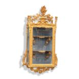 A LOUIS XV STYLE GILDED HANGING VITRINE