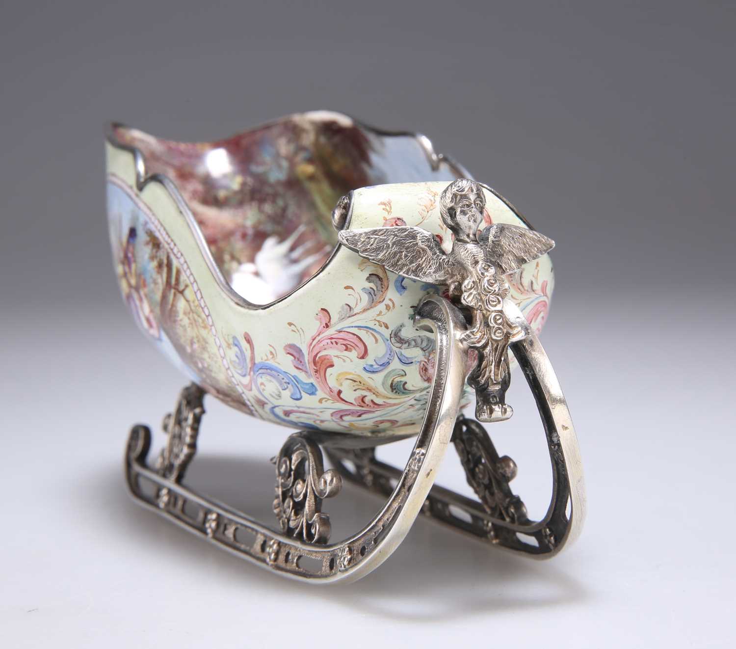 A VIENNESE ENAMEL AND SILVER MINIATURE SLEIGH - Image 5 of 5