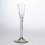 AN UNUSUAL CORDIAL OR WINE GLASS, 18TH CENTURY
