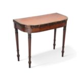 A REGENCY MAHOGANY AND COROMANDEL FOLDOVER CARD TABLE