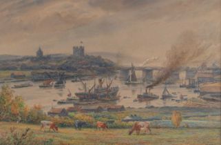 GEORGE COCHRANE KERR (EXH 1880-1907) ROCHESTER FROM FRINDSBURY HILL