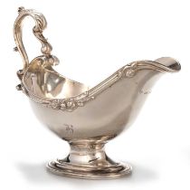 AN EARLY VICTORIAN SILVER SAUCEBOAT